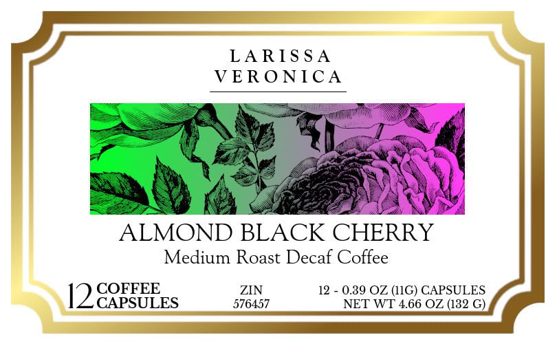 Almond Black Cherry Medium Roast Decaf Coffee (Single Serve K-Cup Pods) (Gourmet, Naturally Flavored, Whole Coffee Beans) (12 pods, ZIN: 576457)