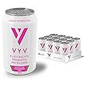 VYV Sparkling Strawberry Lime Hydration - Electrolytes + 5g Prebiotic Fiber, 1g Sugar, Real Juice, Non-GMO, Gluten Free, Plant-Based - 12 fl oz Cans