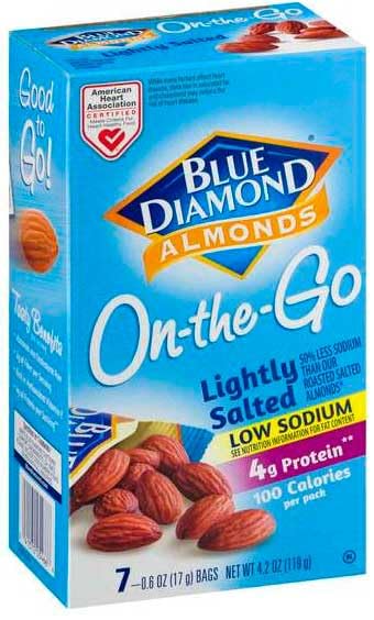 Blue Diamond Lightly Salted Almonds 100 Calorie Bags (Case of 6)