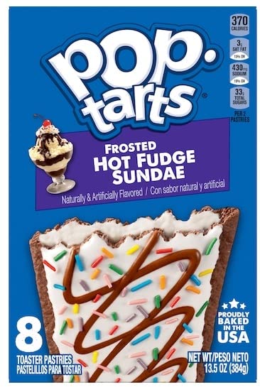 Pop Tart Frosted Toaster Pastries Variety, Hot Fudge Sundae, S'mores, Chocolate Fudge, and Cookies & Creme, 13.5 Ounce (Pack of 4) - with Two Make