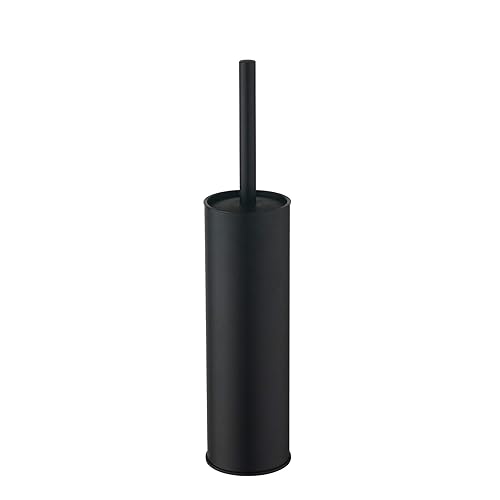 BGL Stainless Steel Toilet Brush with Holder, 2 Black Bristle Heads