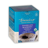 Teeccino Dandelion Blueberry Vanilla Herbal Tea, 10 Count - Rich & Roasted Herbal Tea That’s Caffeine Free & Prebiotic for Natural Energy, Coffee