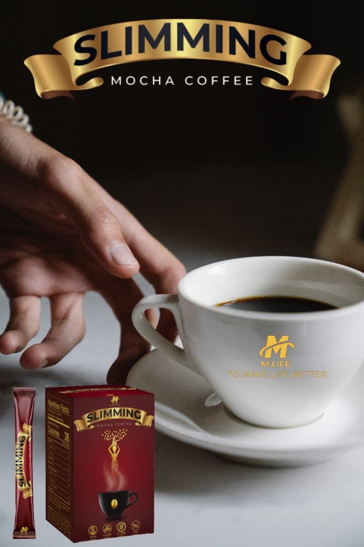 Slimming Mocha Coffee - Burn + Control Herbal Coffee - Metabolism & Weight Management - Premium Arabica & Robusta Blend - Sugar Free, Gluten Free