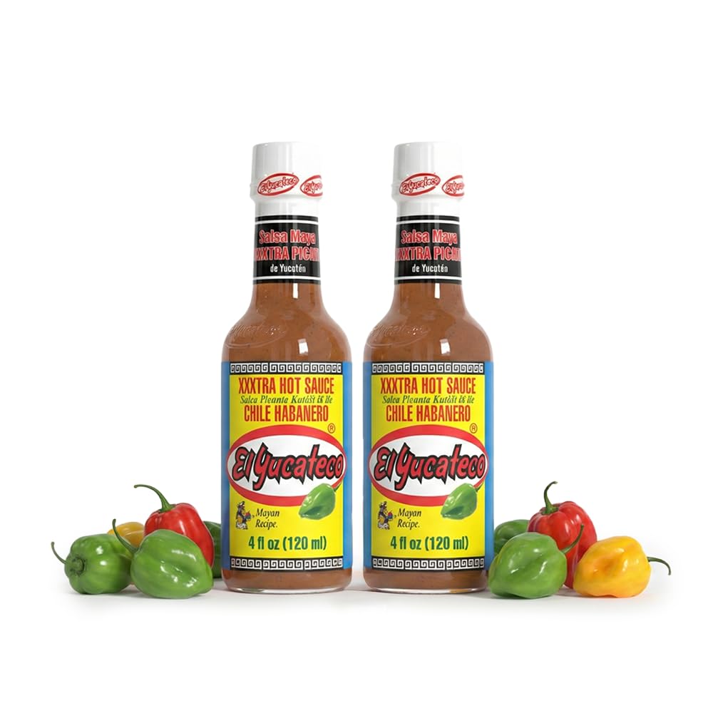 El Yucateco XXXtra Hot Habanero Sauce, 4 fl oz, Pack of 2