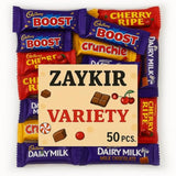 Cadbary Chocolate Bars Bulky Bag Candy for Parties & Gifts (Variety Mix - 50Pc)