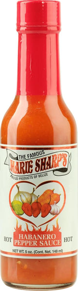 Marie Sharp's Hot Habanero Pepper Sauce, 5 oz - Authentic Belizean Hot Sauce with Fresh Red Habanero Peppers (Pack of 3)