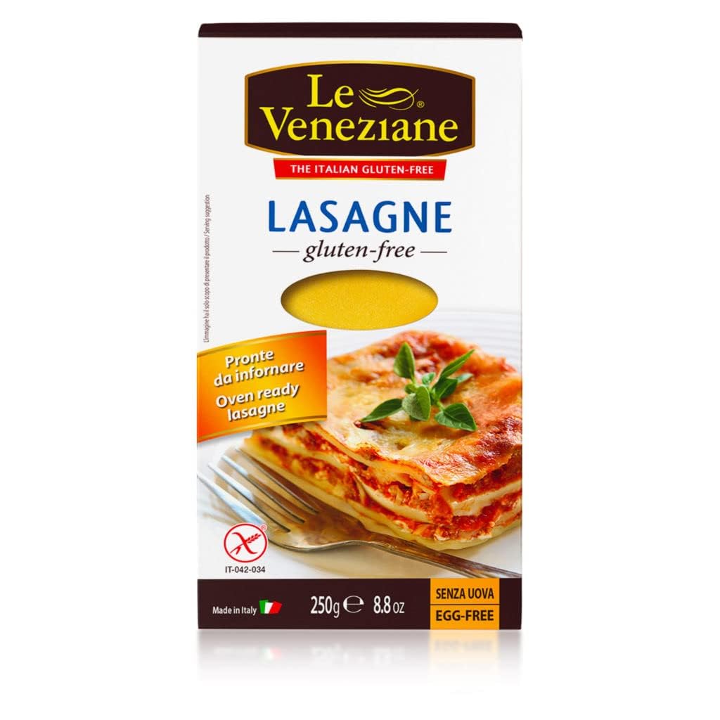 Lasagna Pasta Gluten Free 250g | Authentic Italian Pasta Sheets for Baking | Premium Quality Corn & Rice Blend | Non-GMO | Made in Italy [Pack of 2]