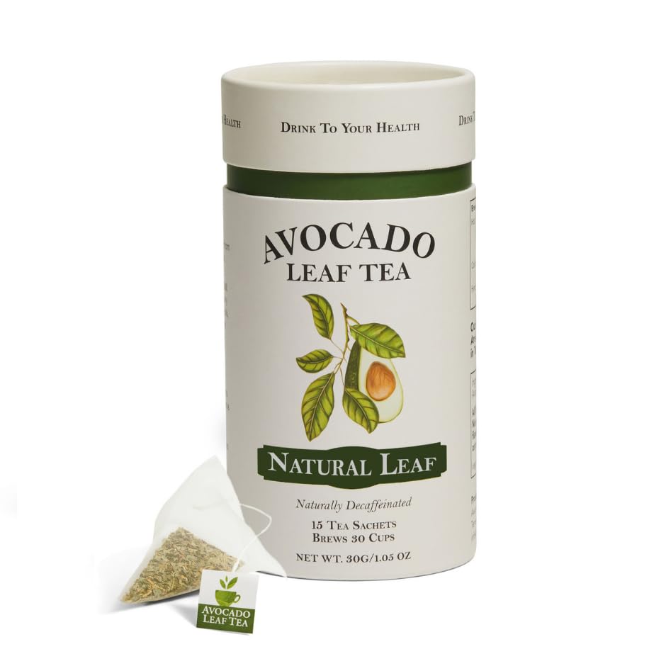 Avocado Leaf Tea - Caffeine-Free Herbal - Smooth, Antioxidant-Rich Wellness Tea - Hot or Cold Brew - All Natural, Non-GMO - 15 Biodegradable Pyramid