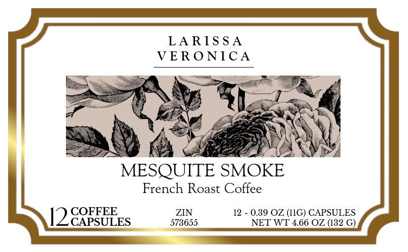 Mesquite Smoke French Roast Coffee (Single Serve K-Cup Pods) (Gourmet, Naturally Flavored, Whole Coffee Beans) (12 pods, ZIN: 573655)