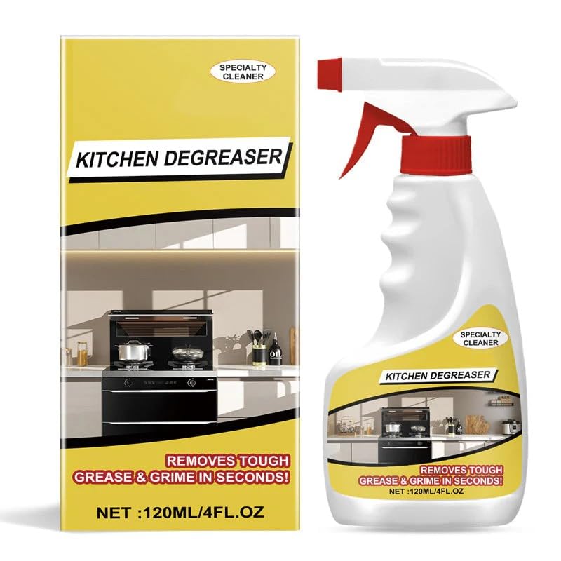 Powerful Kitchen Degreaser - Spray, Wipe, Shine - No Rinse Needed! Tough On Grease, Gentle on Surfaces - Your Kitchen’s New Best Friend, Kitchen