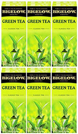 Bigelow Green Tea 28-Count Boxes (Pack of 6) Premium Bagged Green Tea Bright Antioxidant-Rich All Natural Medium-Caffeine Tea in Individual