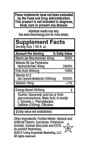 5 Hour Energy Shot Extra Strength Berry- 12 Pack of 2 Ounce Bottles