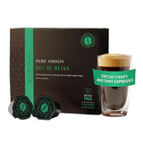 Luxury Instant Espresso - Decaf, Hot or Iced Instant Coffees, Cold Brew Coffee, Double Shot Espresso, 12 Count, 100% Arabica, Sugar Free, No Additives