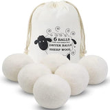 Wool Dryer Balls, 6 Pack Laundry Dryer Balls Reusable and Handmade, 100% Organic New Wool Natural Fabric Softener, Dryer Sheets Alternative and Reduce