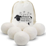 Wool Dryer Balls, 6 Pack Laundry Dryer Balls Reusable and Handmade, 100% Organic New Wool Natural Fabric Softener, Dryer Sheets Alternative and Reduce