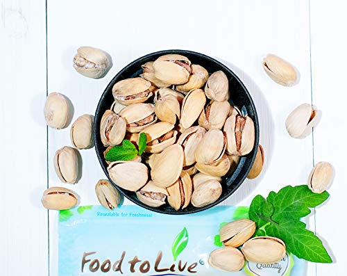 Food to Live Pistachios, Roasted and Salted, 1.5 Pounds - California Dry Roasted Pistachios with Sea Salt, In Shell, Kosher, Vegan Superfood, Bulk