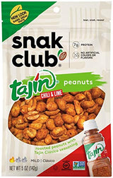 Snak Club Tajin Clasico Chili & Lime Peanuts, 5 Ounce (Pack of 6)