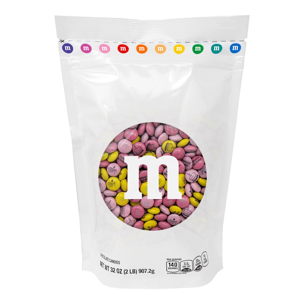 M&M'S Milk Chocolate Sweet 16 Birthday Candy - 2lb of Bulk Candy Perfect for Birthday Gifts, Cupcakes, Party Favors, Birthday Cake Toppers and Party