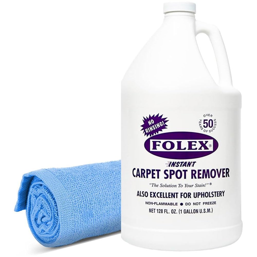 FOLEX Instant Carpet Spot Remover 128 oz - Powerful Stain Remover for Carpets, Upholstery & Rugs - Eliminates Pet Stains, Grease, Red Wine, Food