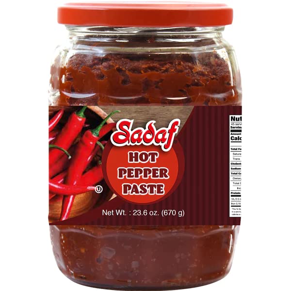 Sadaf Hot Pepper Paste - Chili Pepper Paste - Hot Pepper Spread - Pasta Pepper Sauce - Add a Spicy Flavor to Your Dishes - Product of Turkey - 23.6 oz
