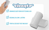 Cleento Damp Duster Cleaning Sponge, Multi-Surface Dust Cleaner Magic Eraser for Blinds, Hair, Glass, Mirrors, Car, Baseboards & Window Grooves - All