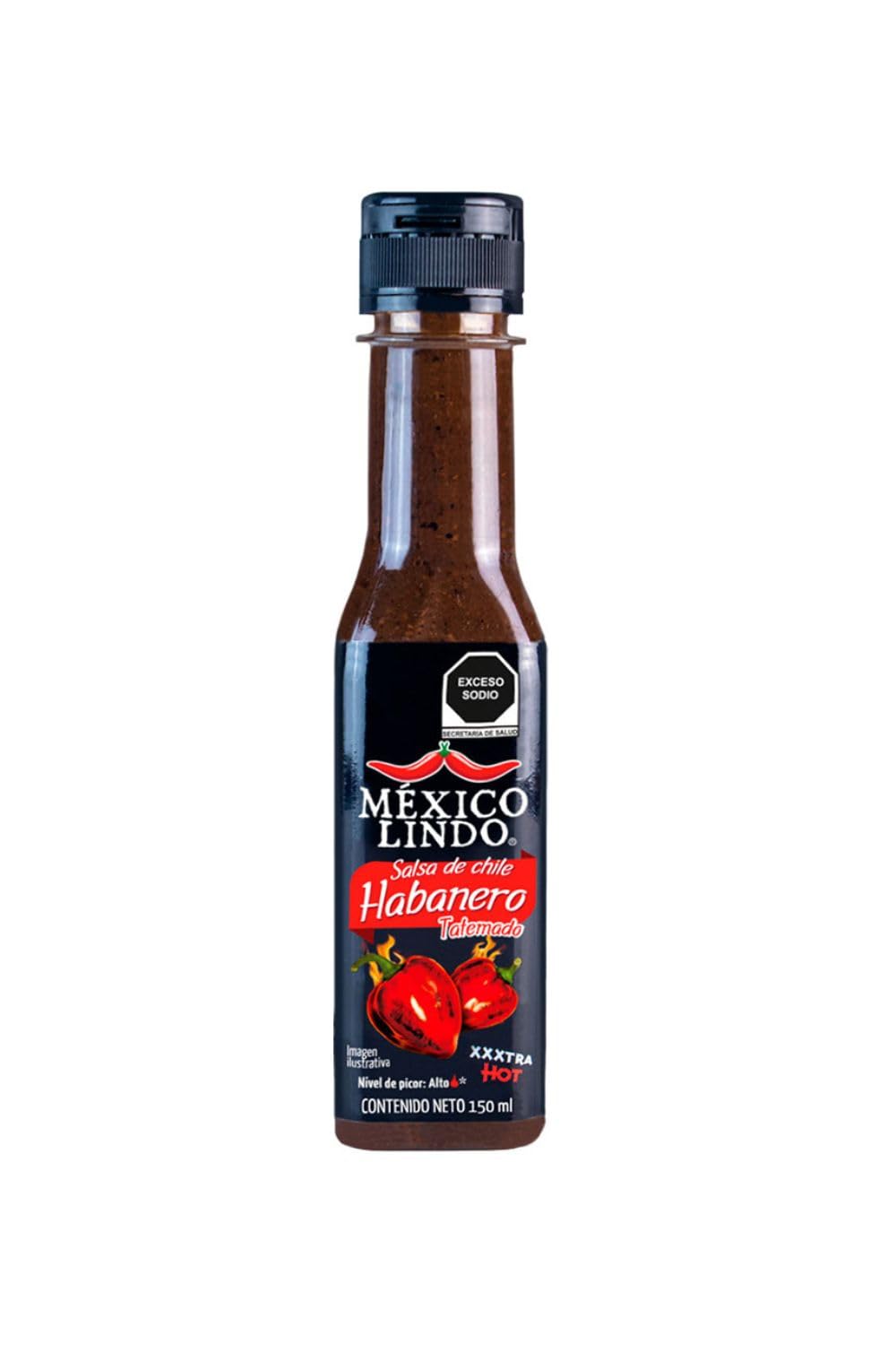 Mexico Lindo Habanero Hot Sauce Xxxtra Hot | 83,200 Scoville Level | Mix of Habanero, Tatemados & Spices | Perfect for Quesadillas, Soups & Nachos | 5
