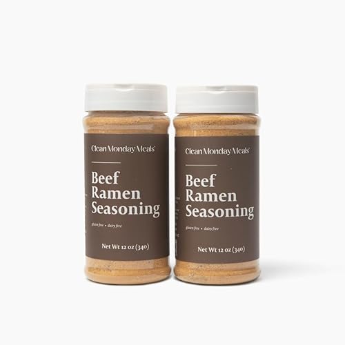 Clean Monday Meals Beef Ramen Seasoning Mix | Dairy Free & Gluten Free | 11.07oz | 2 Pack