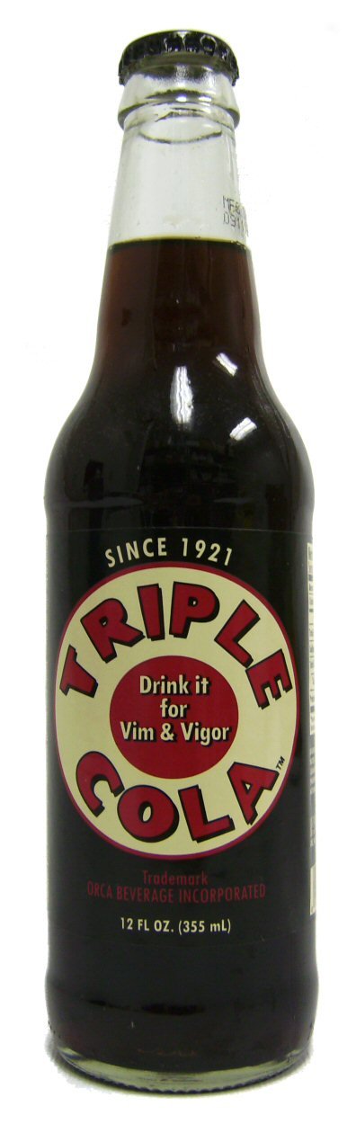 Orca Beverage Triple Cola 12 Pack, Sweetened with Pure Cane Sugar, Bottle