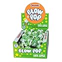 Charms Blow Pop Lollipops - Individually Wrapped Dual Candy and Gum Suckers - Peanut Free, Gluten Free - Bulk Treat for Kids and Adults - Sour Apple
