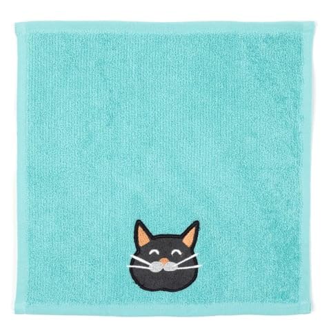 MUkitchen Cotton Dish Cloth Set with Scrubber, 12x12 in, 2 Pack (Meow)