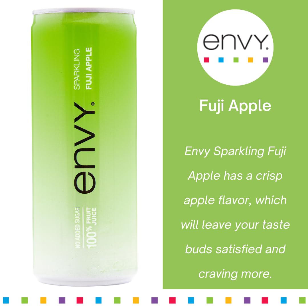 Envy Sparkling 100% Fruit Juice, Fuji Apple 8oz (Case of 24)