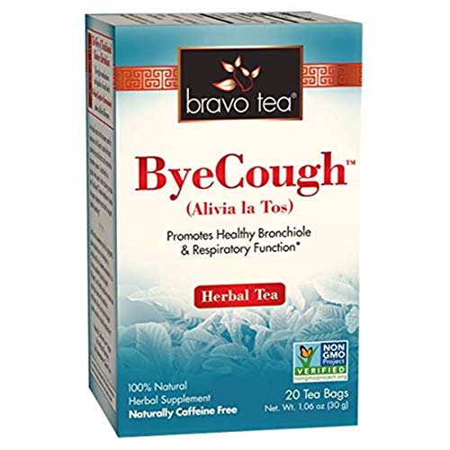 Bravo Tea Bye Cough Herbal Tea Caffeine Free, 20 Tea Bags