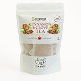 Blentolia Cinnamon & Clove Herbal Tea Bags - Caffeine-Free, All Natural, Whole Dried & Cut Spices - 30 Tea Bags