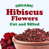 Food to Live Organic Hibiscus Flowers, 1 Pound - Cut and Sifted Loose Leaf Tea, Sourced from Egypt, Plant-Based, Vegan, Kosher, Bulk