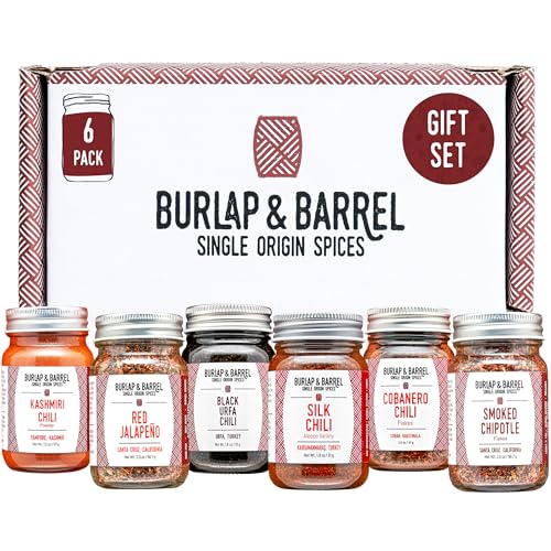 Burlap & Barrel Chili 6-Pack Gift Set- As Seen on Shark Tank! 6 of Our Favorite Chilis From Around the World- Includes Mild, Medium & Hot Chilis - 6