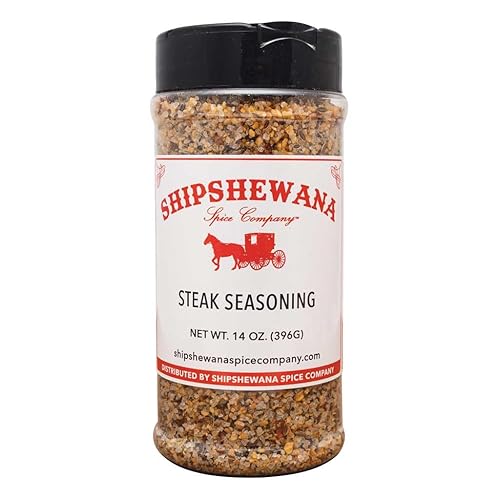 Shipshewana Spice Company Steak Seasoning, 14 oz - All?Natural Salt, Spices & Garlic Blend with Paprika, No MSG - Great on Beef, Pork, Poultry