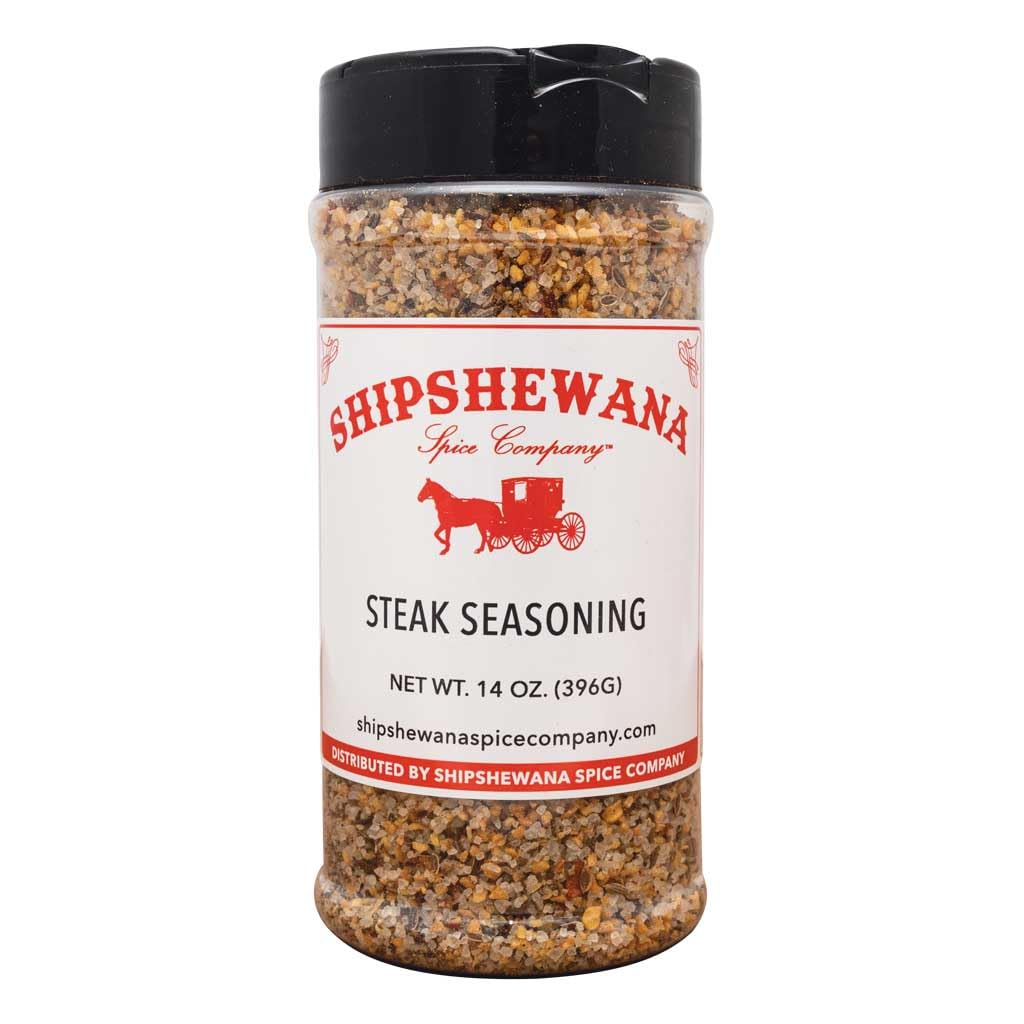 Shipshewana Spice Company Steak Seasoning, 14 oz - All?Natural Salt, Spices & Garlic Blend with Paprika, No MSG - Great on Beef, Pork, Poultry