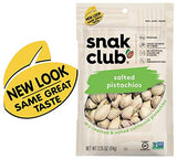 Snak Club All Natural Salted Pistachios, 2.25 Ounce (Pack of 6)