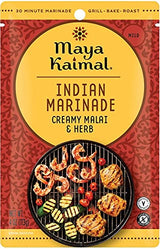 Maya Kaimal Foods - Creamy Malai & Herb Marinade - 4 pack of 4oz Marinades - Keto Friendly - Made with Non-GMO Ingredients - Convenient Single Use