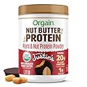 Orgain X Justin's ® Organic Vegan Nut Butter Protein Powder, Chocolate Peanut Butter- 20g Plant Protein, 1g Sugar, Gluten Free, No Dairy, Soy