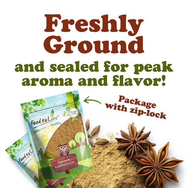 Food to Live Ground Anise, 1.5 Pounds - Aromatic Spice for Cooking, Baking and Beverages. Kosher, Vegan, Bulk