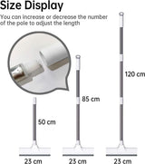 Floor Scrub Brush with Squeegee & Firm Long Handle, 2 in 1 Scrape & Brush Stiff Bristle Scrubber for Cleaning Tub, Tile, Bathroom, Patio, Kitchen