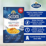Arborio Rice, Risoto Rice, 100% Italian, 2.2 Lb (1 kg) Chef Selection, Recipe Included For Easy Preparation, Gluten Free, Non-GMO, Vacuumed Packed, Riso Scotti