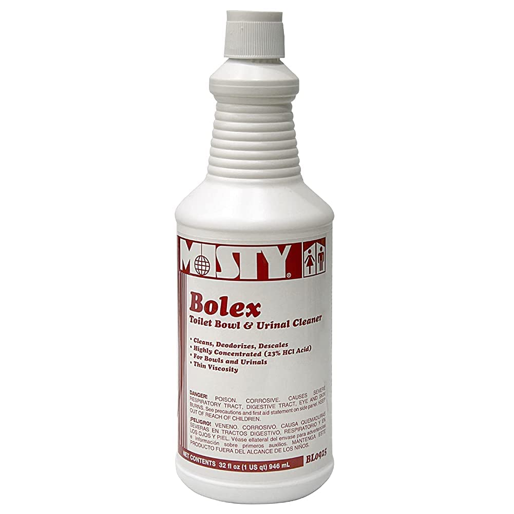 MISTY Bolex Toilet Bowl Cleaner and Urinal Cleaner- 32 oz (Case of 12) - 1038799 - Concentrated Formula to Give a Powerful Cleaning for Pristine