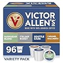 Victor Allen's Coffee Variety Pack (Hawaiian Blend, Italian Roast, Seattle Dark, Caramel Macchiato), 96 Count, Single Serve Coffee Pods for Keurig
