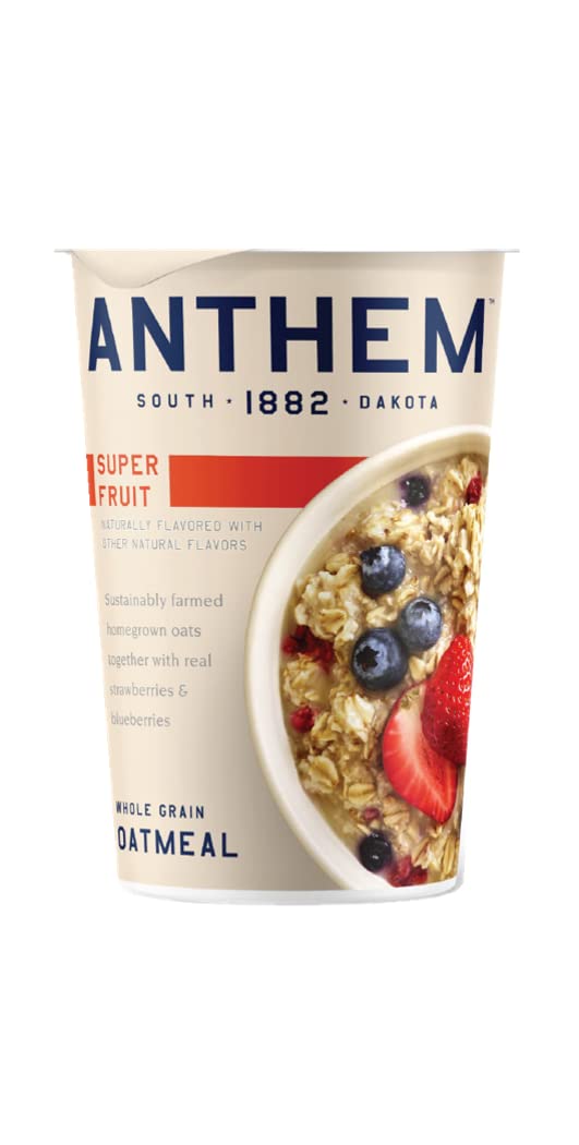 Anthem Super Fruit Instant Oatmeal Cup - Enjoy High-Protein Oatmeal Cups with Rich Super Fruit Flavour-Ideal for Busy Mornings - These Convenient Cups