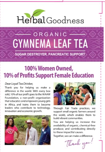 Gymnema Leaf Tea | 100% Organic Herbal Tea for Healthy Metabolism | Natural Sweet Cravings Support | Caffeine-Free, Keto-Friendly, Vegan, Gluten