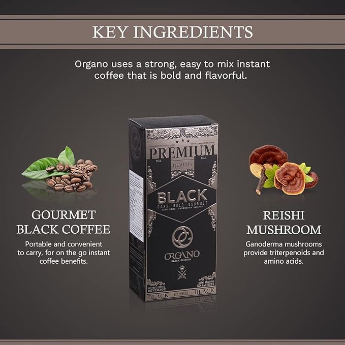 ORGANO Combo pack, 1 box Black Coffee, 1 box Cafe Latte and 1 Box Cafe Mocha 100% Certified Organic Gourmet Coffee