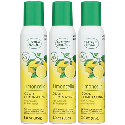 Citrus Magic Limited Edition Odor Eliminating Air Freshener Spray, Limoncello, 3-Ounce, Pack of 3