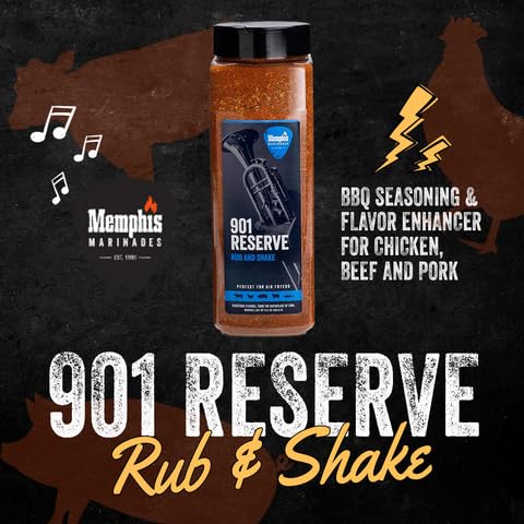 Memphis Marinades 901 Reserve Rub & Shake - BBQ Seasoning & Flavor Enhancer for Chicken, Beef and Pork, 32oz